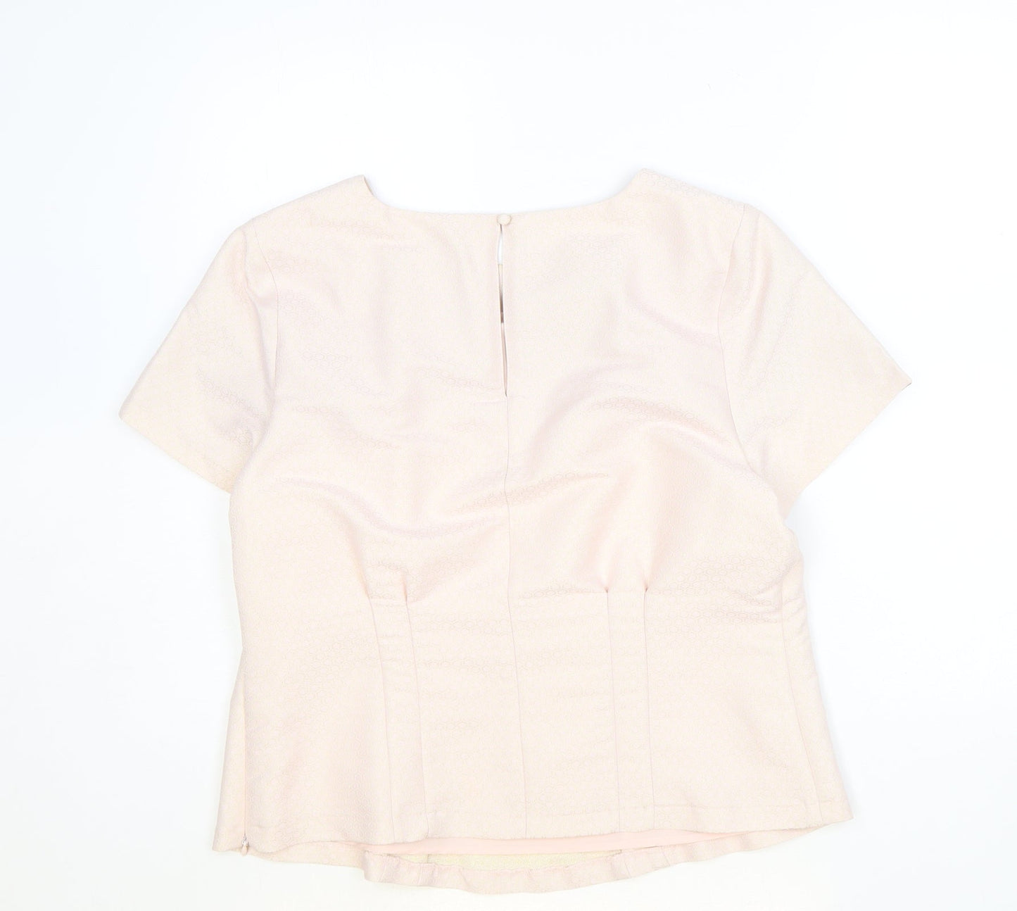 Marks and Spencer Womens Pink Polyester Basic Blouse Size 14 Round Neck