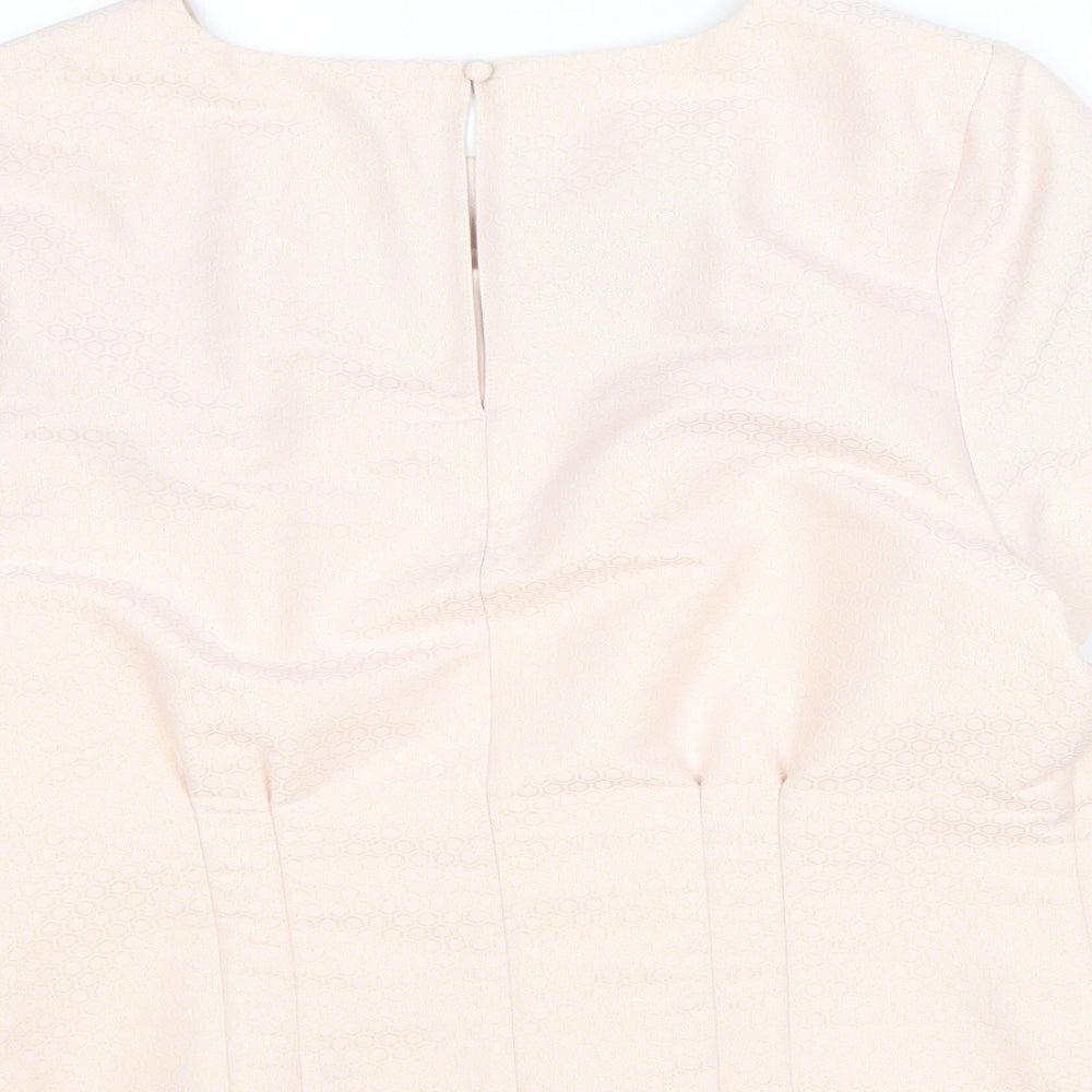 Marks and Spencer Womens Pink Polyester Basic Blouse Size 14 Round Neck