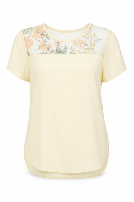 Atmosphere Womens Beige Polyester Basic Blouse Size 8 Round Neck