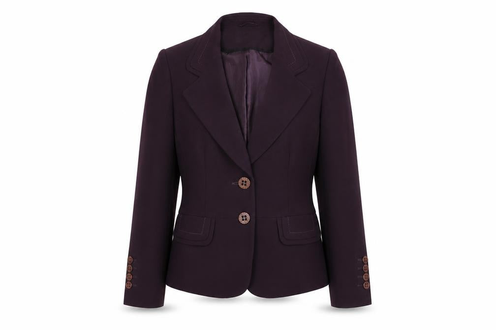 Preworn Womens Purple Polyester Jacket Blazer Size 10