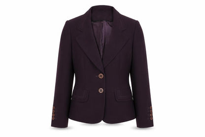 Preworn Womens Purple Polyester Jacket Blazer Size 10