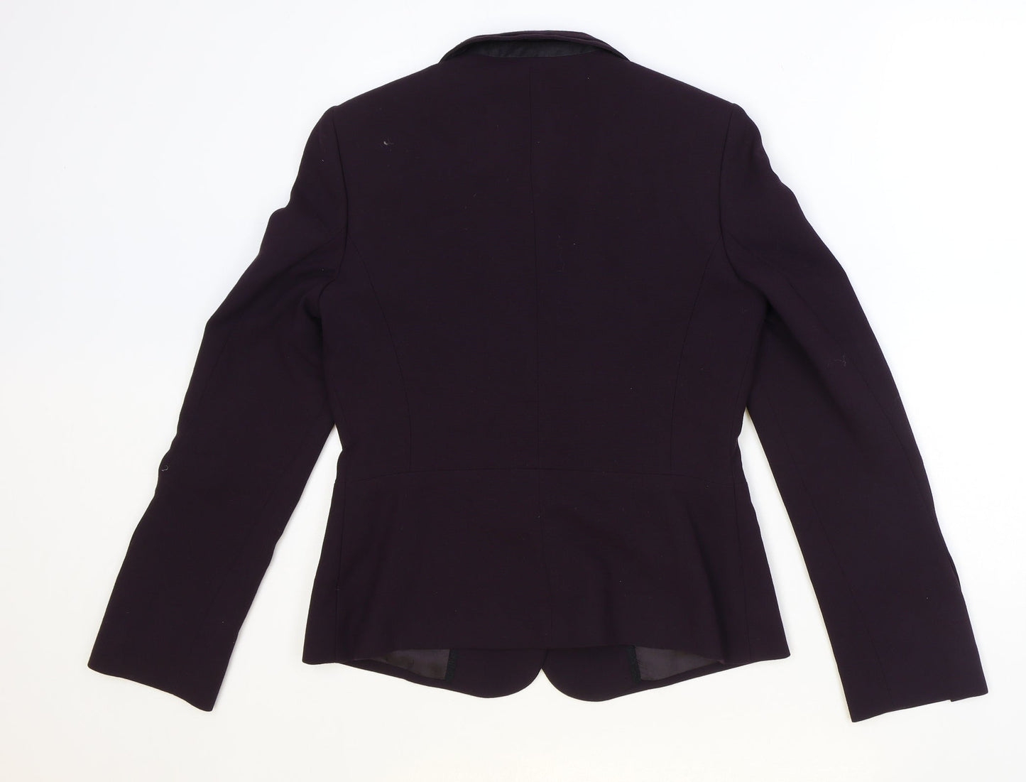 Preworn Womens Purple Polyester Jacket Blazer Size 10