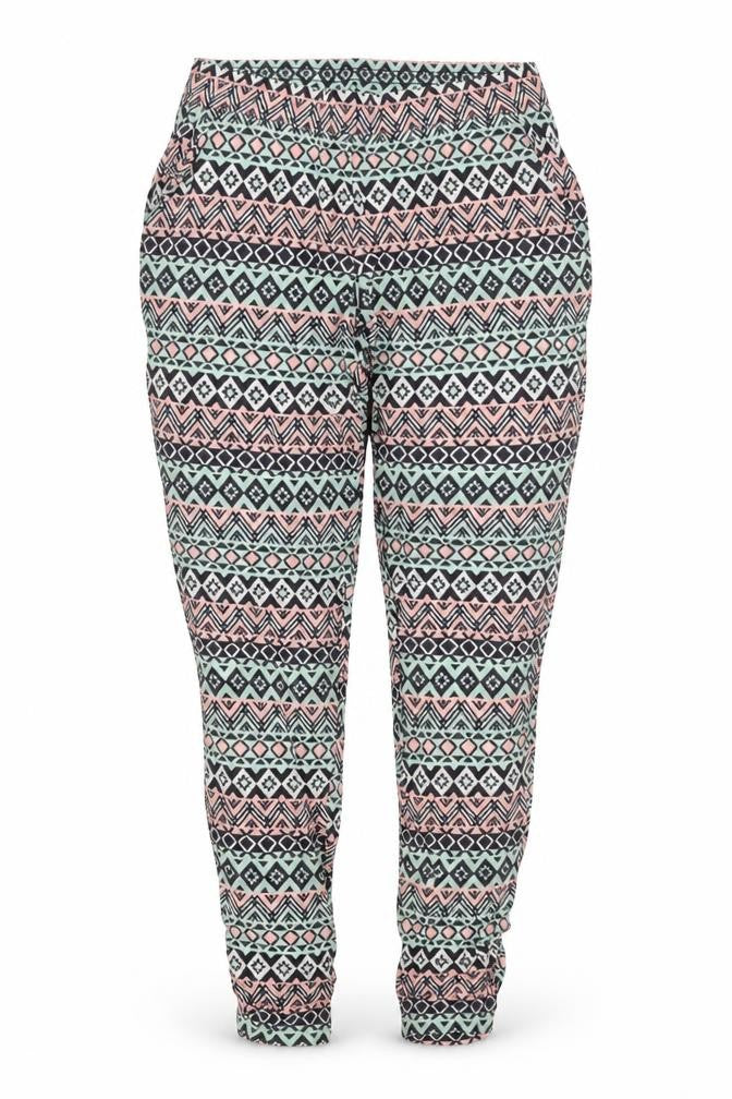 H&M Womens Multicoloured Geometric Viscose Trousers Size 8 Regular