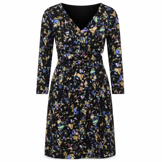 Monsoon Womens Multicoloured Geometric Polyester A-Line Size 8 V-Neck Pullover