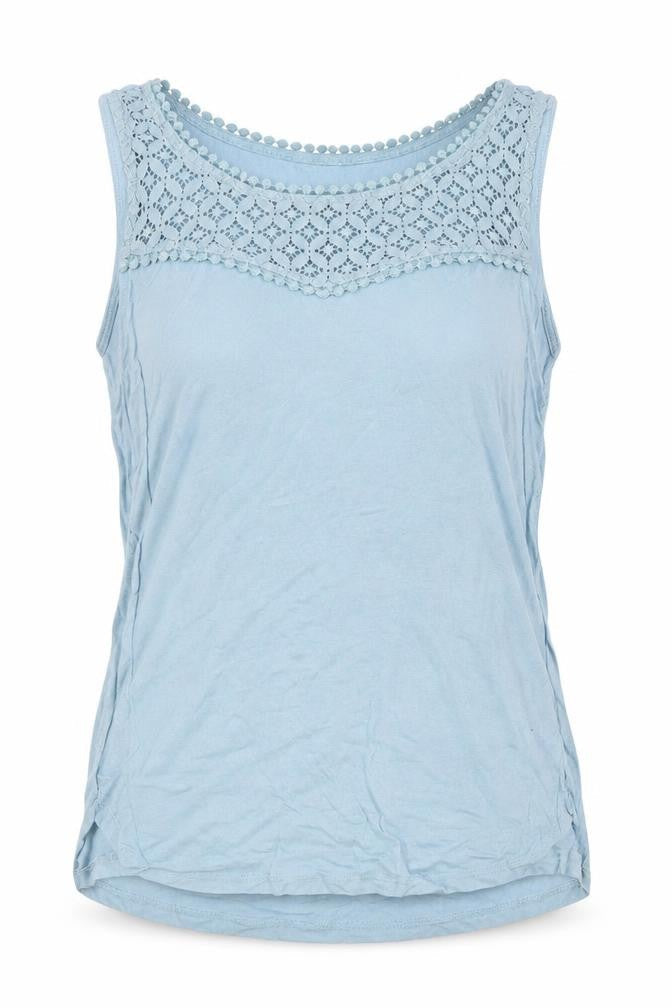 H&M Womens Blue Viscose Basic Tank Size XS Round Neck