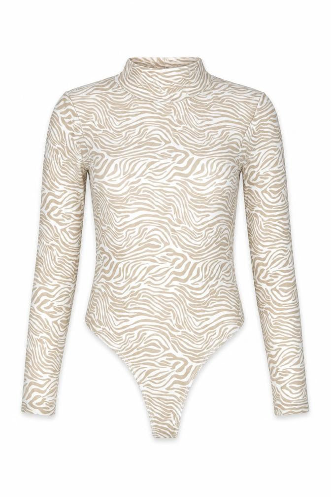 Primark Womens Brown Animal Print Polyester Bodysuit One-Piece Size XS Snap - Tiger Print