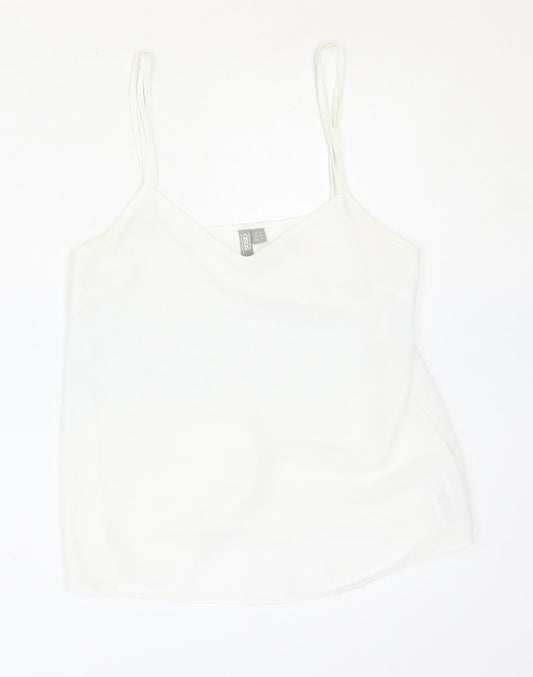 ASOS Womens Ivory Polyester Basic Tank Size 8 V-Neck