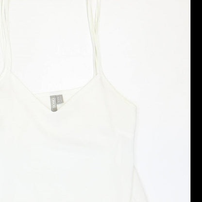 ASOS Womens Ivory Polyester Basic Tank Size 8 V-Neck
