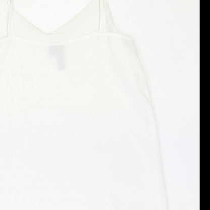 ASOS Womens Ivory Polyester Basic Tank Size 8 V-Neck