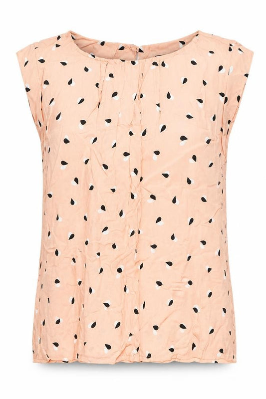 F&F Womens Pink Geometric Viscose Basic Blouse Size 6 Round Neck