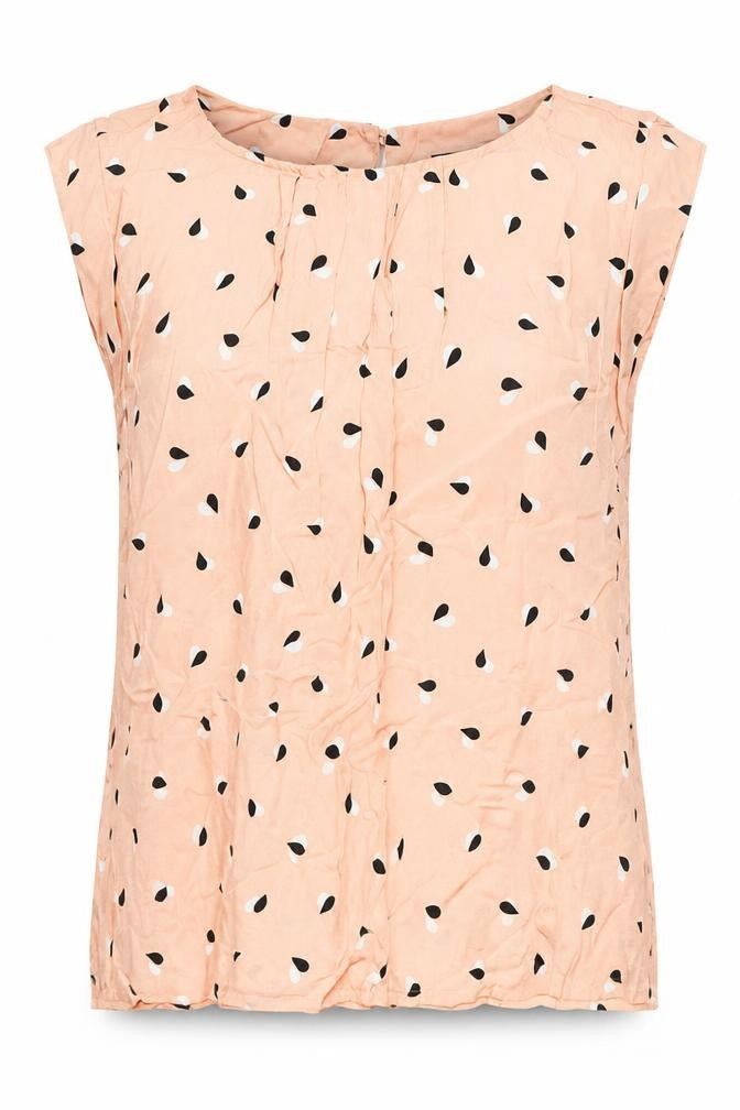 F&F Womens Pink Geometric Viscose Basic Blouse Size 6 Round Neck