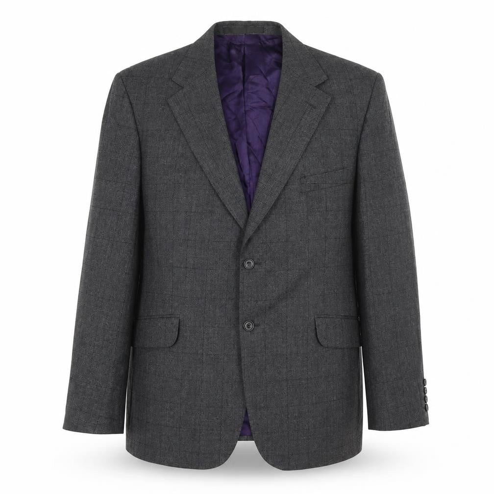 Marks & Spencer Mens Grey Check Wool Jacket Suit Jacket Size 44 Regular