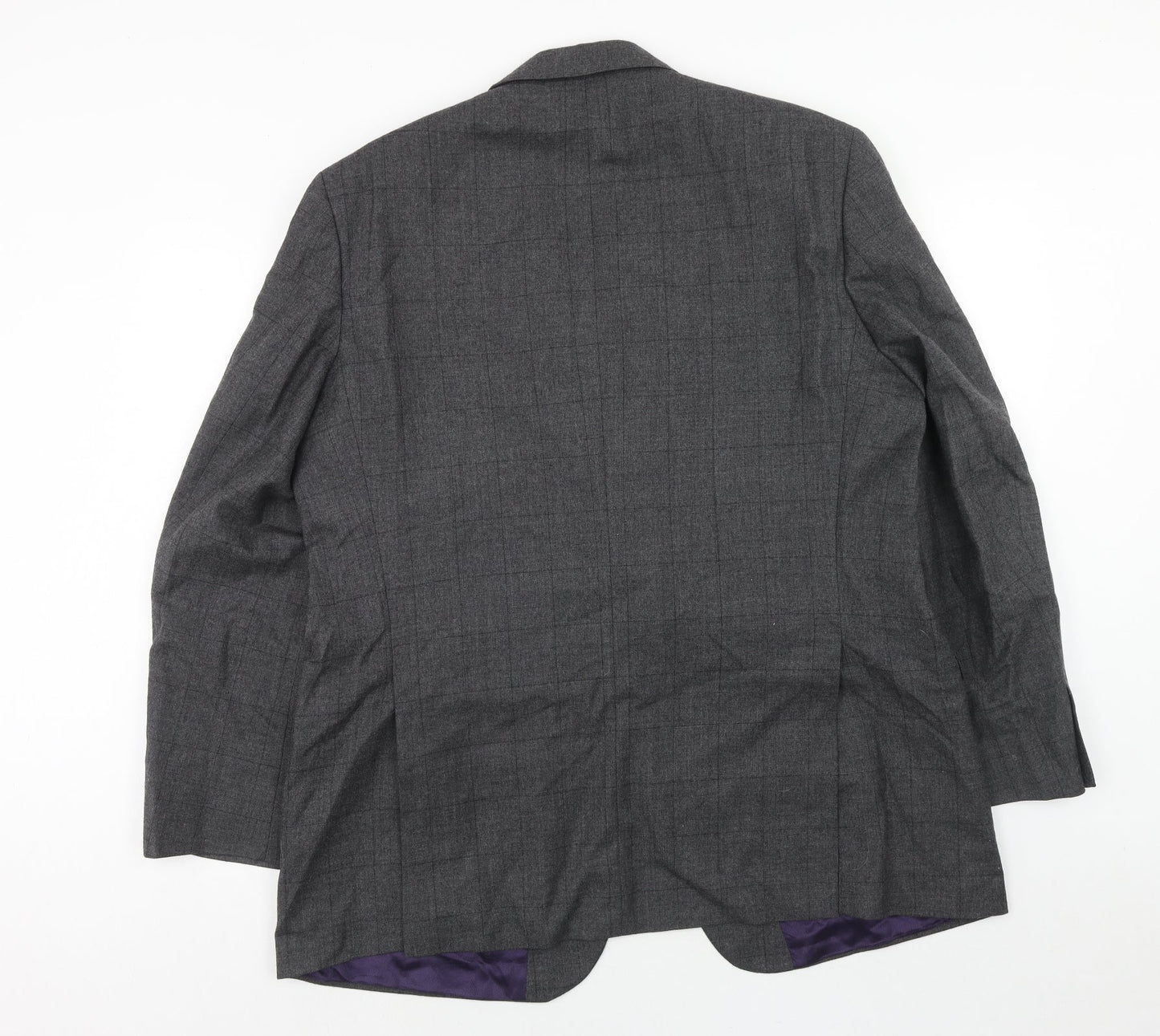 Marks and Spencer Mens Grey Check Wool Jacket Suit Jacket Size 44 Regular