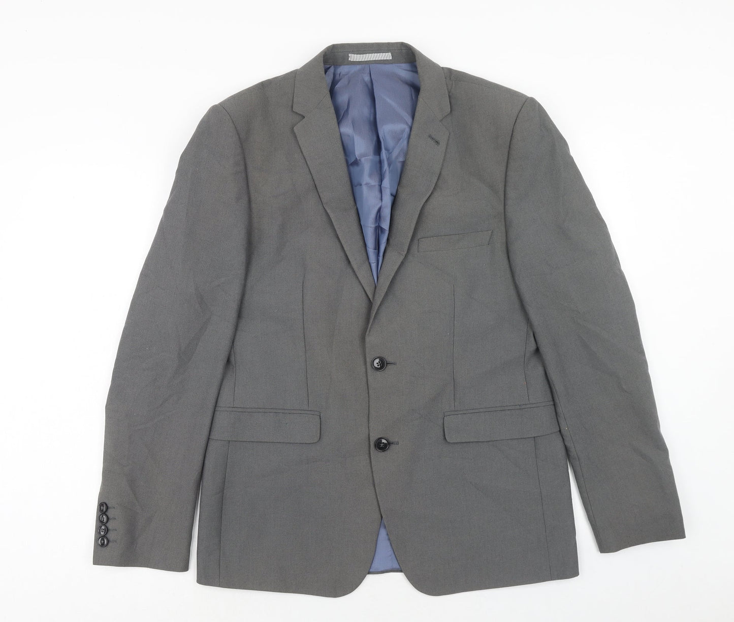 Burton Mens Grey Polyester Jacket Suit Jacket Size 40 Regular