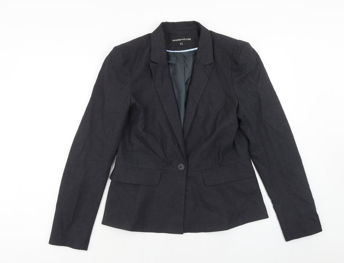 Warehouse Womens Grey Polyester Jacket Suit Jacket Size 14