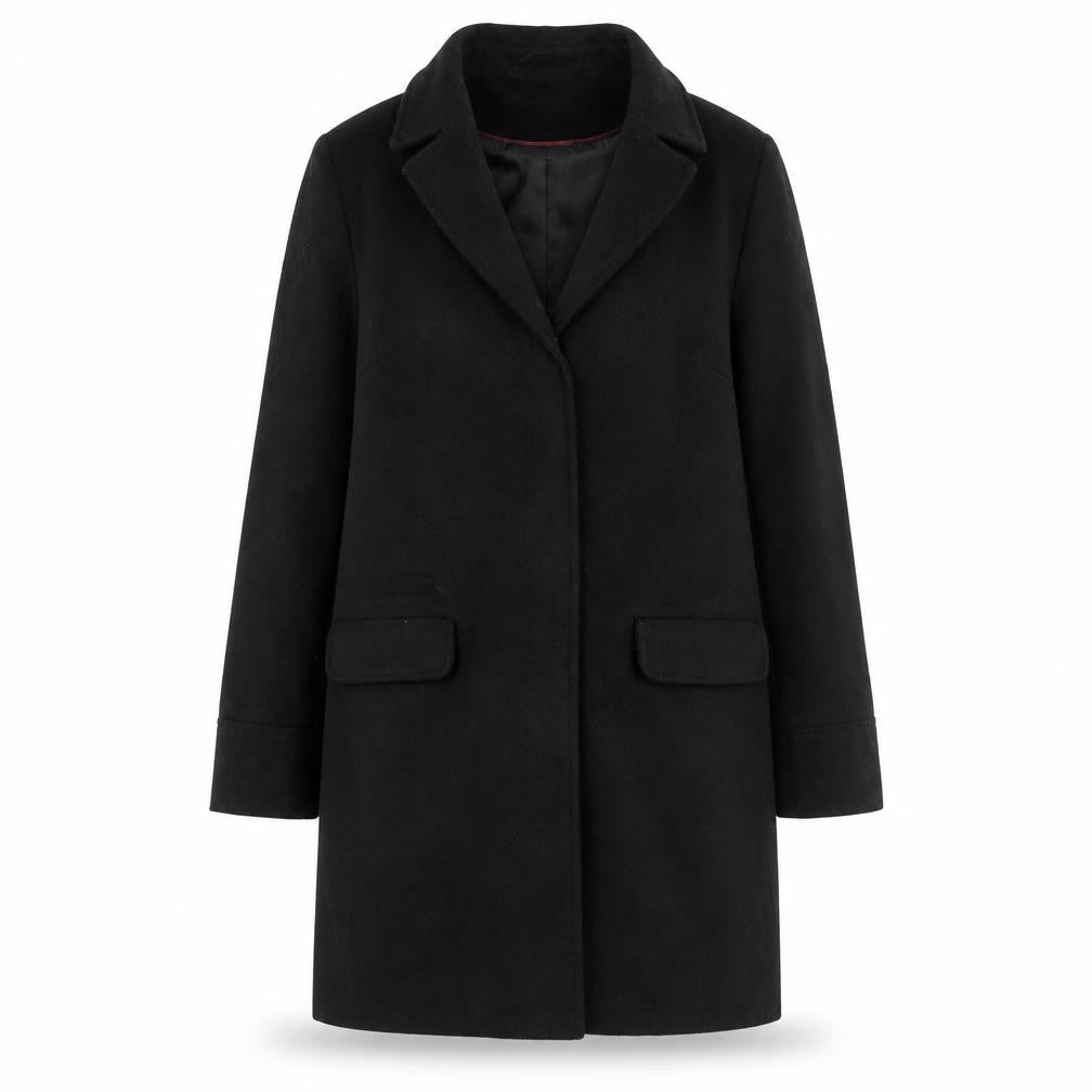 Topshop Womens Black Overcoat Coat Size 4 Zip