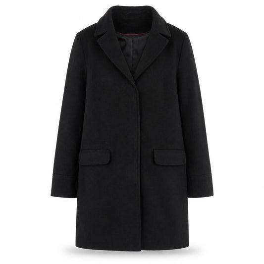 Topshop Womens Black Overcoat Coat Size 4 Zip
