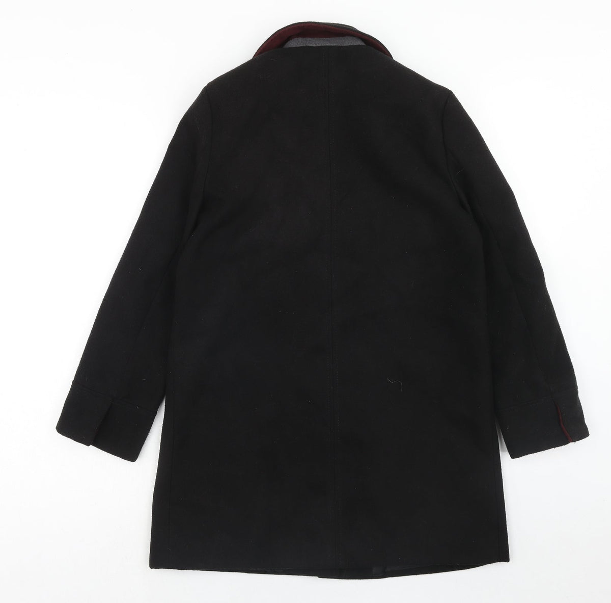 Topshop Womens Black Overcoat Coat Size 4 Zip