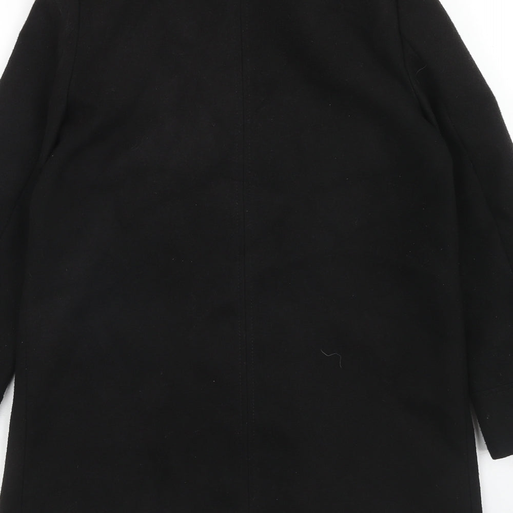 Topshop Womens Black Overcoat Coat Size 4 Zip