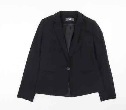 BHS Womens Black Polyester Jacket Suit Jacket Size 12