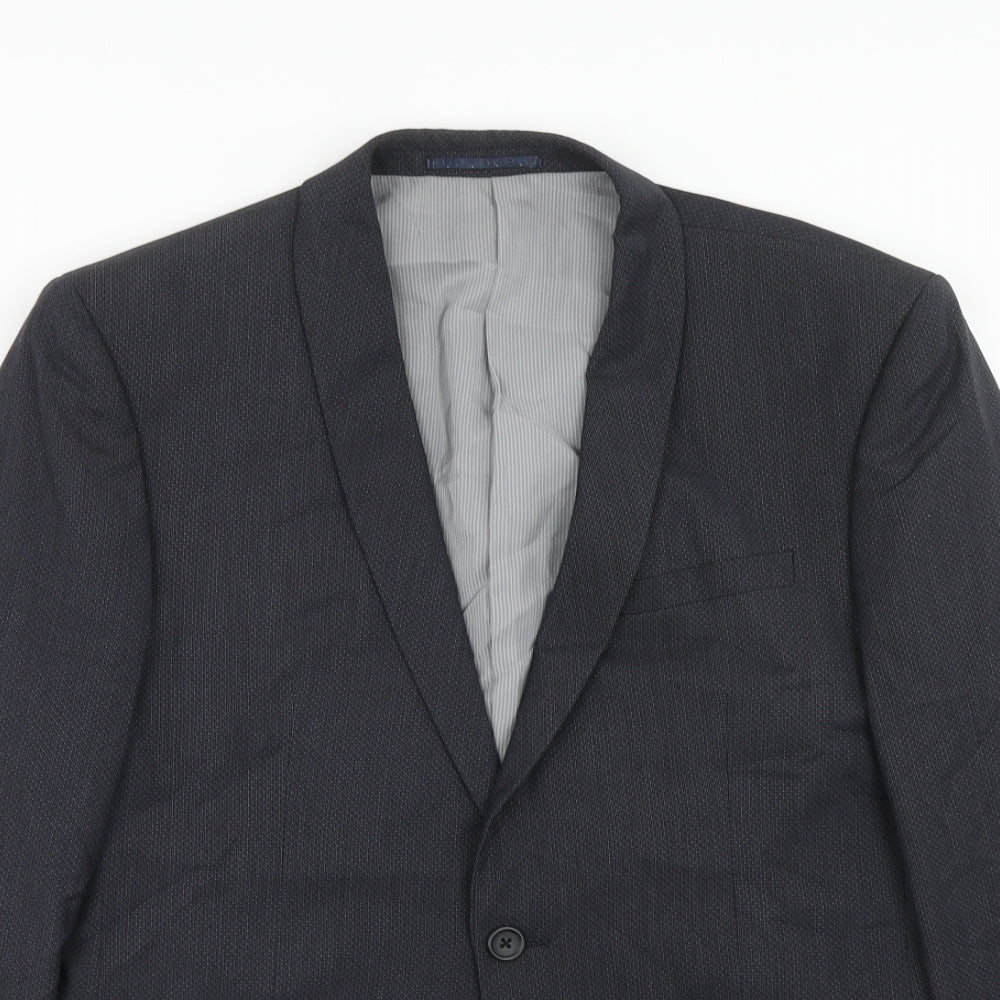 NEXT Mens Blue Polyester Jacket Suit Jacket Size 40 Regular