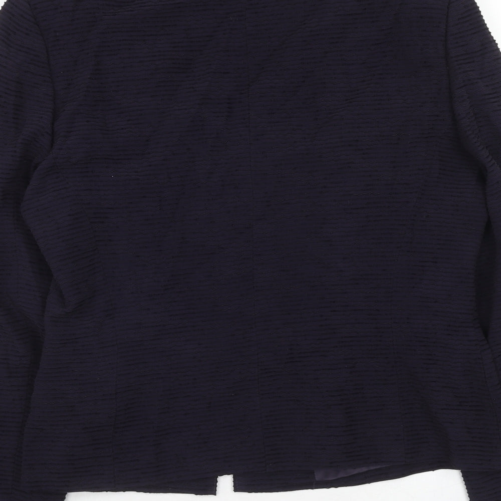 Kaliko Womens Purple Jacket Blazer Size 14 Button - Textured
