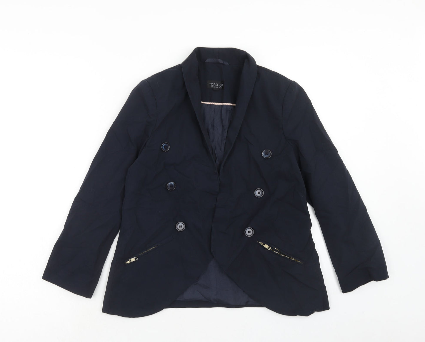 Topshop Womens Blue Jacket Blazer Size 8