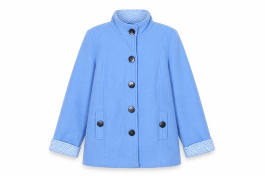 Anne De Lancay Womens Blue Jacket Size M Button
