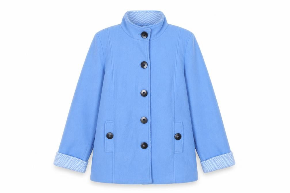 Anne De Lancay Womens Blue Jacket Size M Button