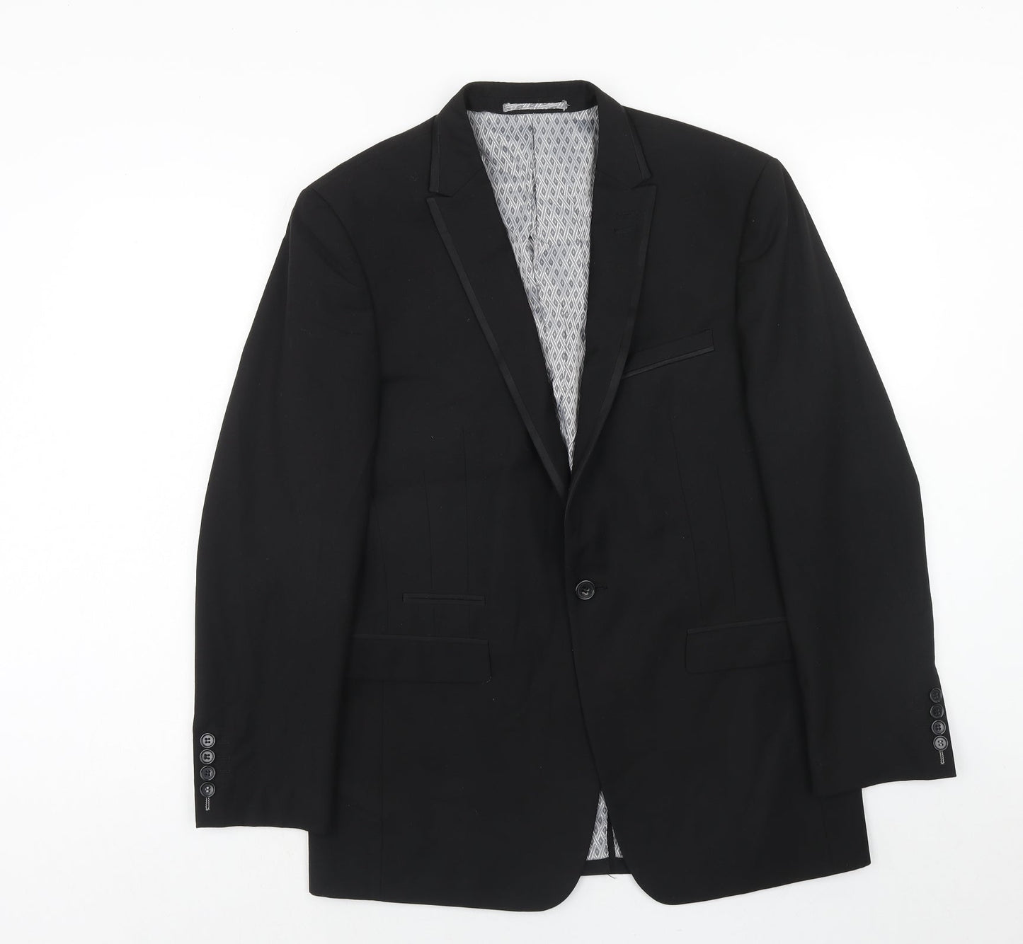 Skopes Mens Black Polyester Jacket Suit Jacket Size 38 Regular