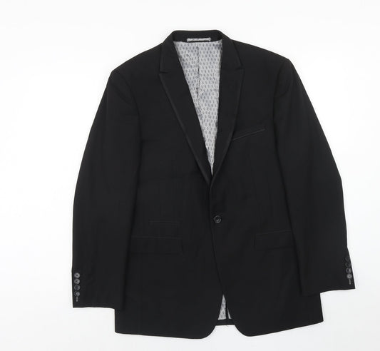 Skopes Mens Black Polyester Jacket Suit Jacket Size 38 Regular