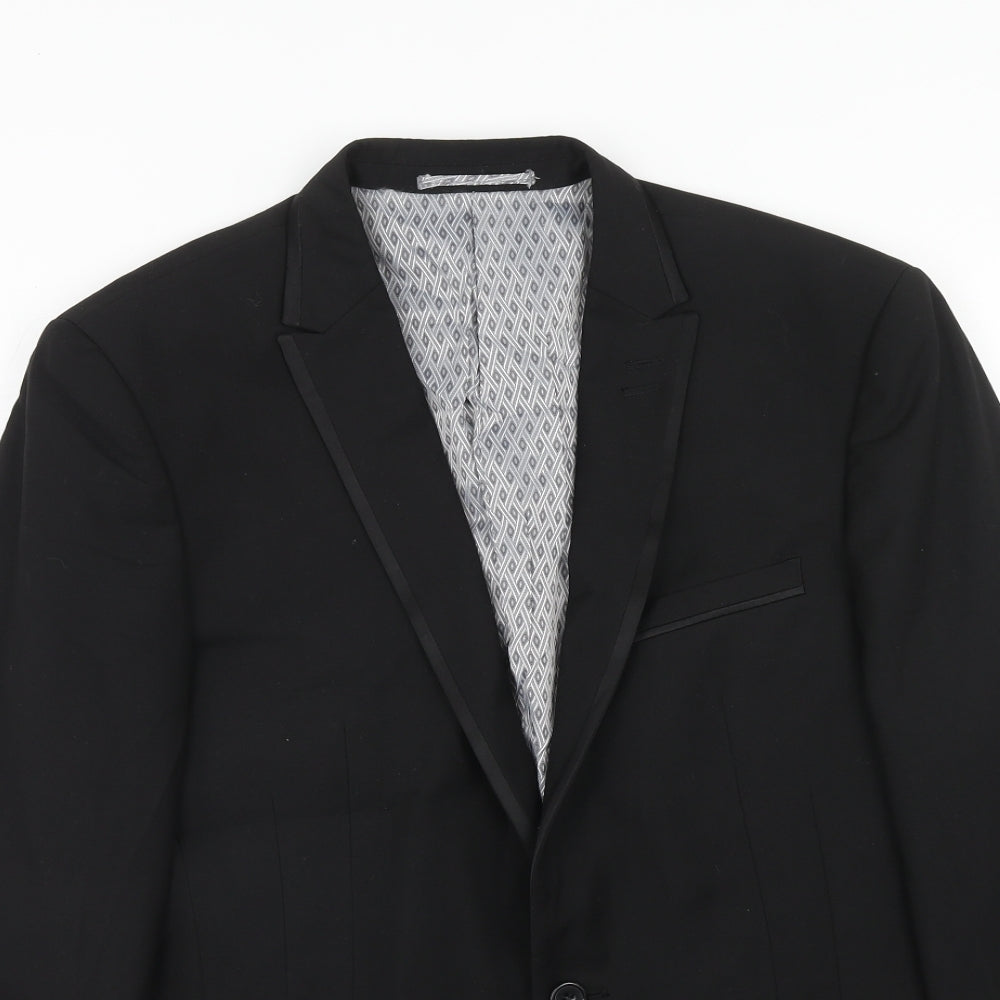 Skopes Mens Black Polyester Jacket Suit Jacket Size 38 Regular