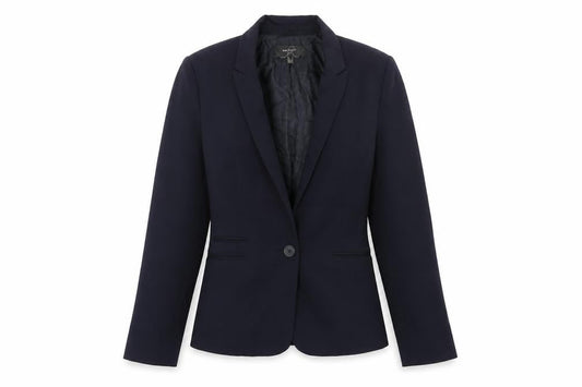 Mango Womens Blue Polyacrylate Fibre Jacket Suit Jacket Size S