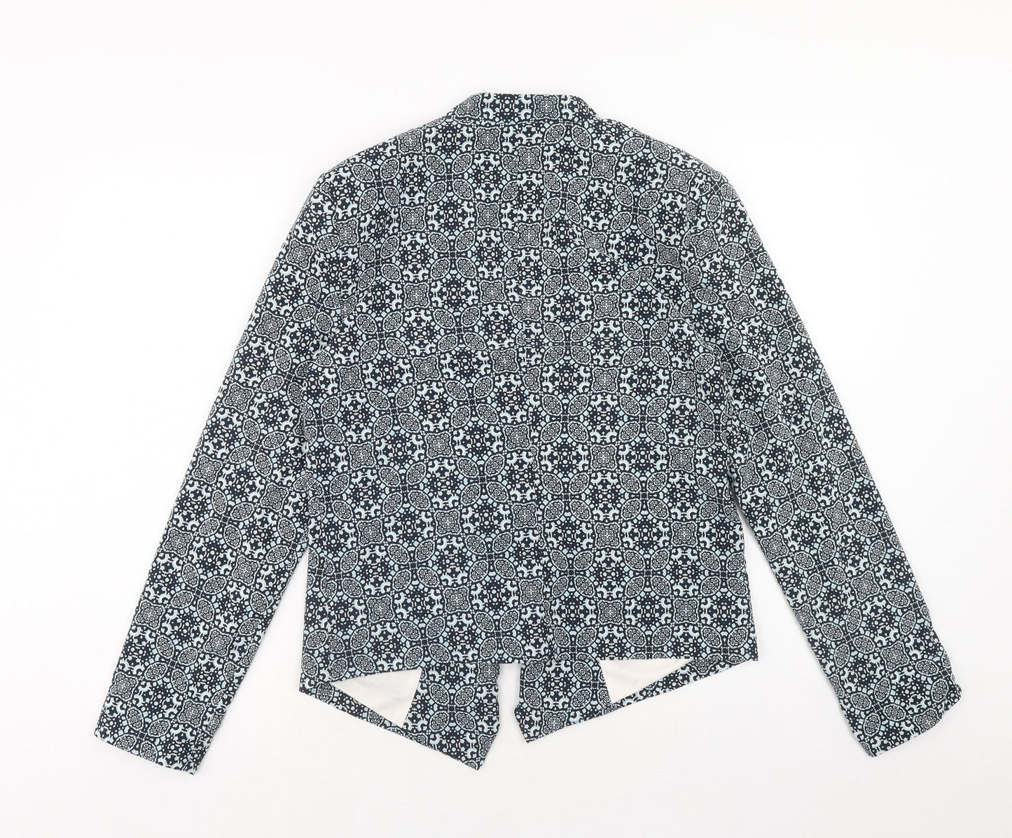 New Look Womens Blue Geometric Jacket Blazer Size 12