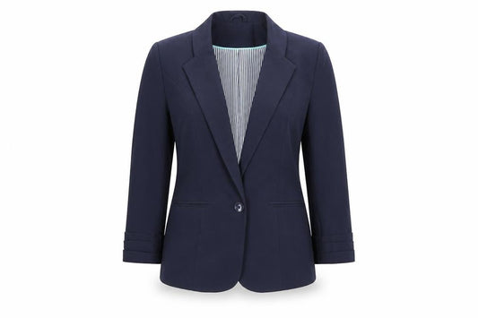 Atmosphere Womens Blue Polyester Jacket Suit Jacket Size 8