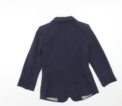 Atmosphere Womens Blue Polyester Jacket Suit Jacket Size 8