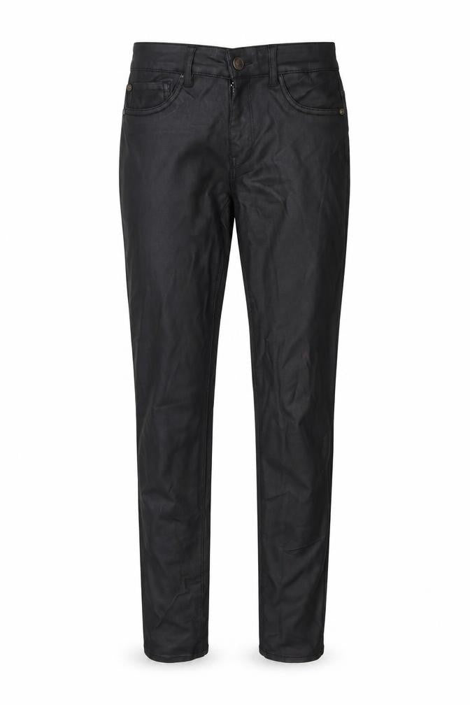 JDY Womens Black Polyester Trousers Size S L31 in Regular Button - Faux Leather Style