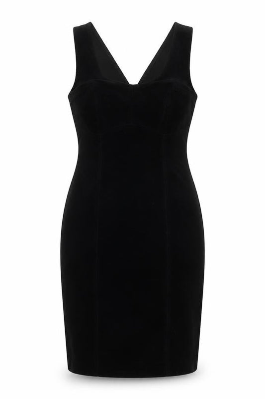 New Look Womens Black Cotton A-Line Size 10 Square Neck Zip