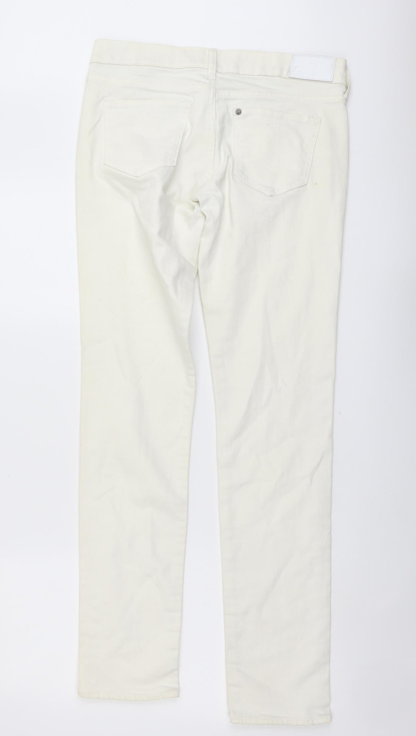 SQIN Womens Ivory Cotton Skinny Jeans Size 32 in L33 in Regular Button