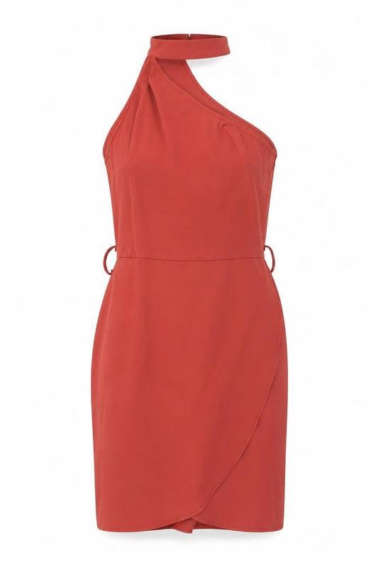 Missguided Womens Red Polyester Bodycon Size 10 Halter Zip