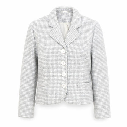 Platinium Womens Grey Geometric Jacket Blazer Size 14 Button