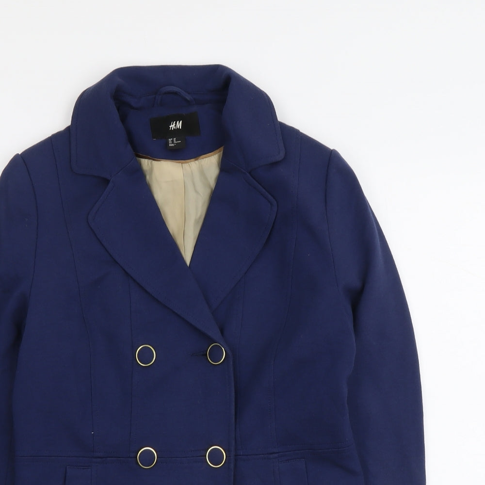 H&M Womens Blue Jacket Size 12 Button
