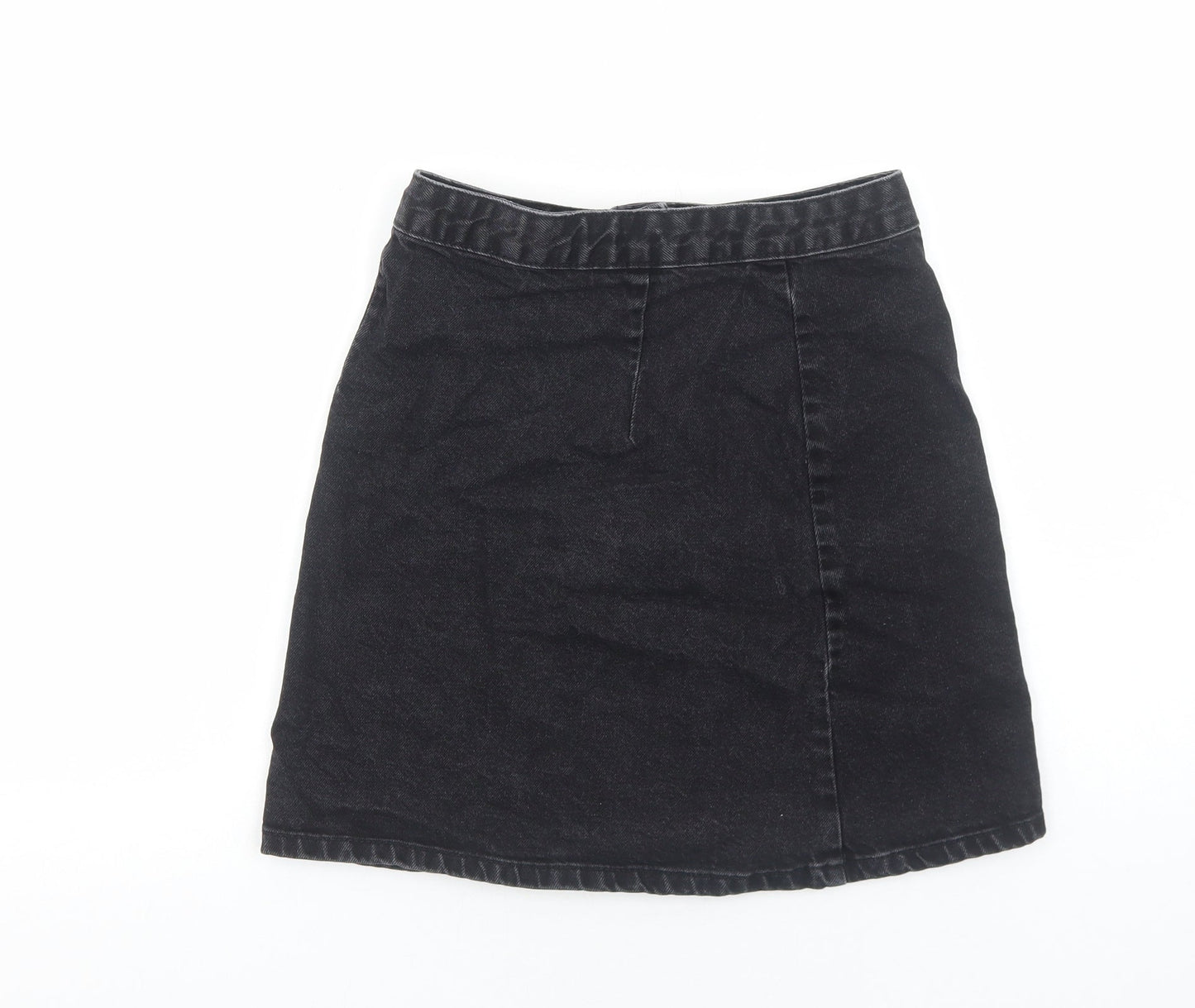 ASOS Womens Black Cotton Straight & Pencil Skirt Size 6 Button
