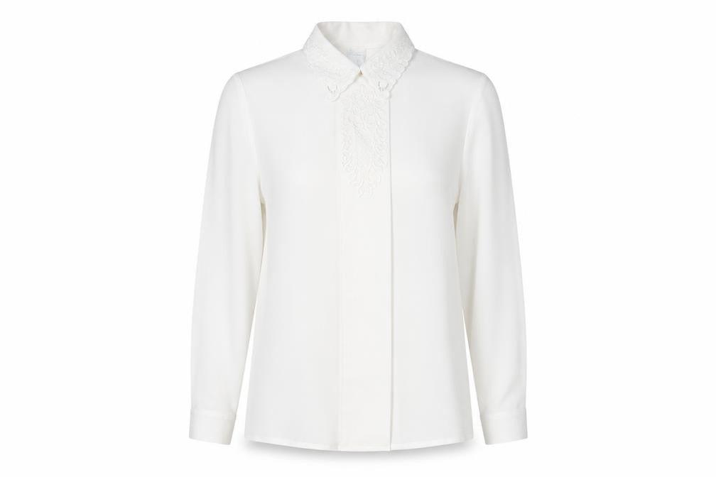 C&A Womens White Polyester Basic Button-Up Size 12 Collared