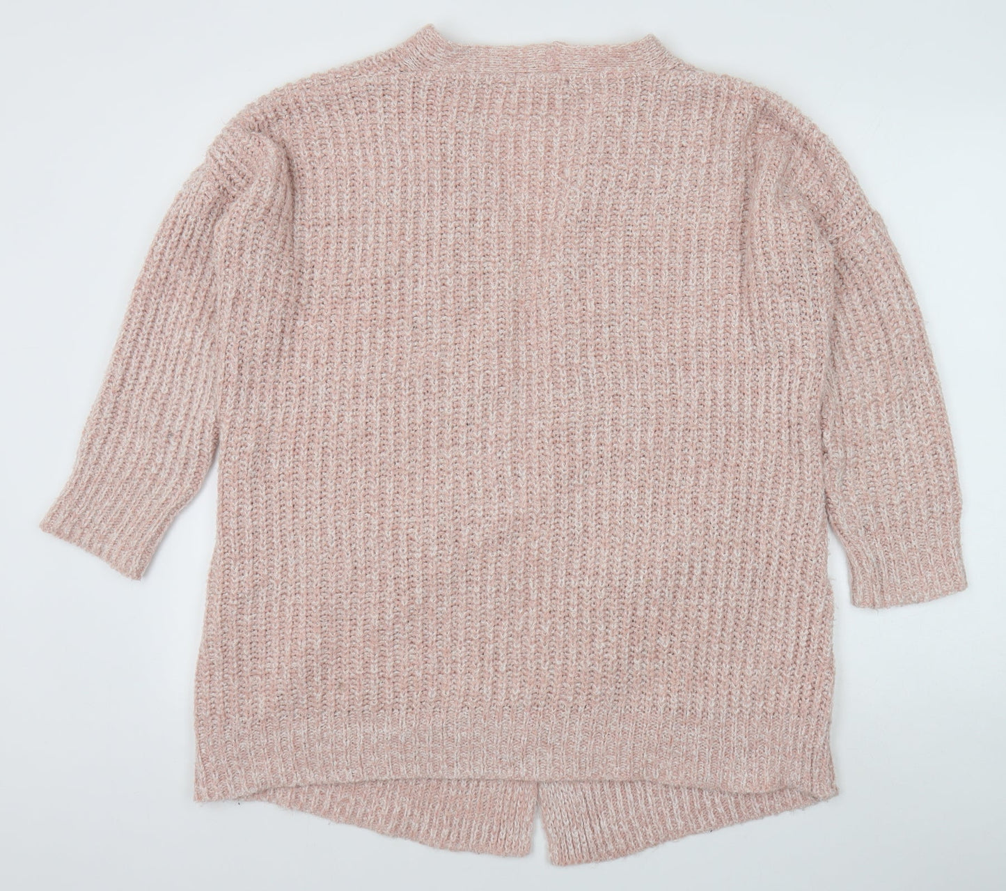 Misspap Womens Pink V-Neck Nylon Cardigan Jumper Size 10