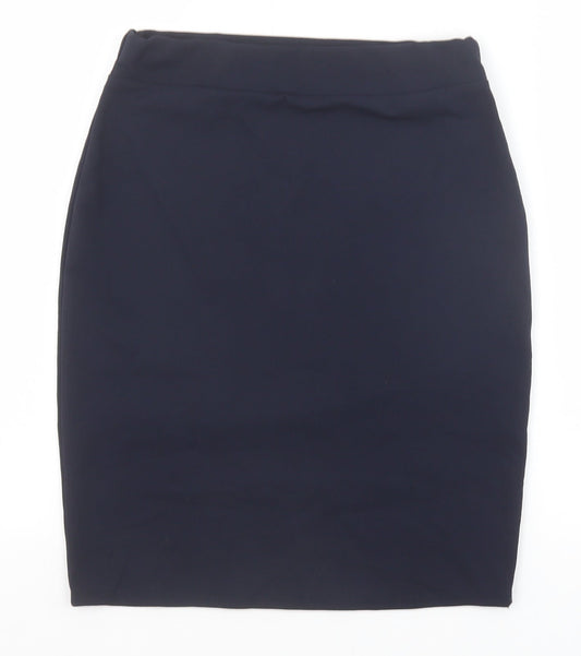 Preworn Womens Blue Polyester Straight & Pencil Skirt Size 10
