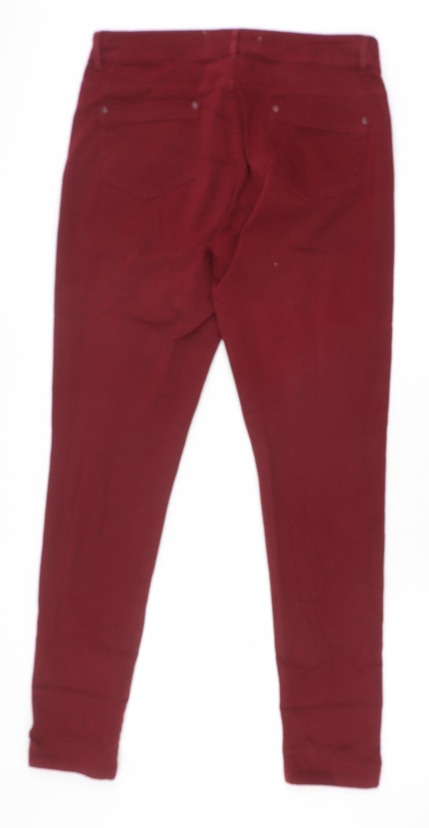 Yes Yes Womens Red Cotton Skinny Jeans Size 14 Slim Zip