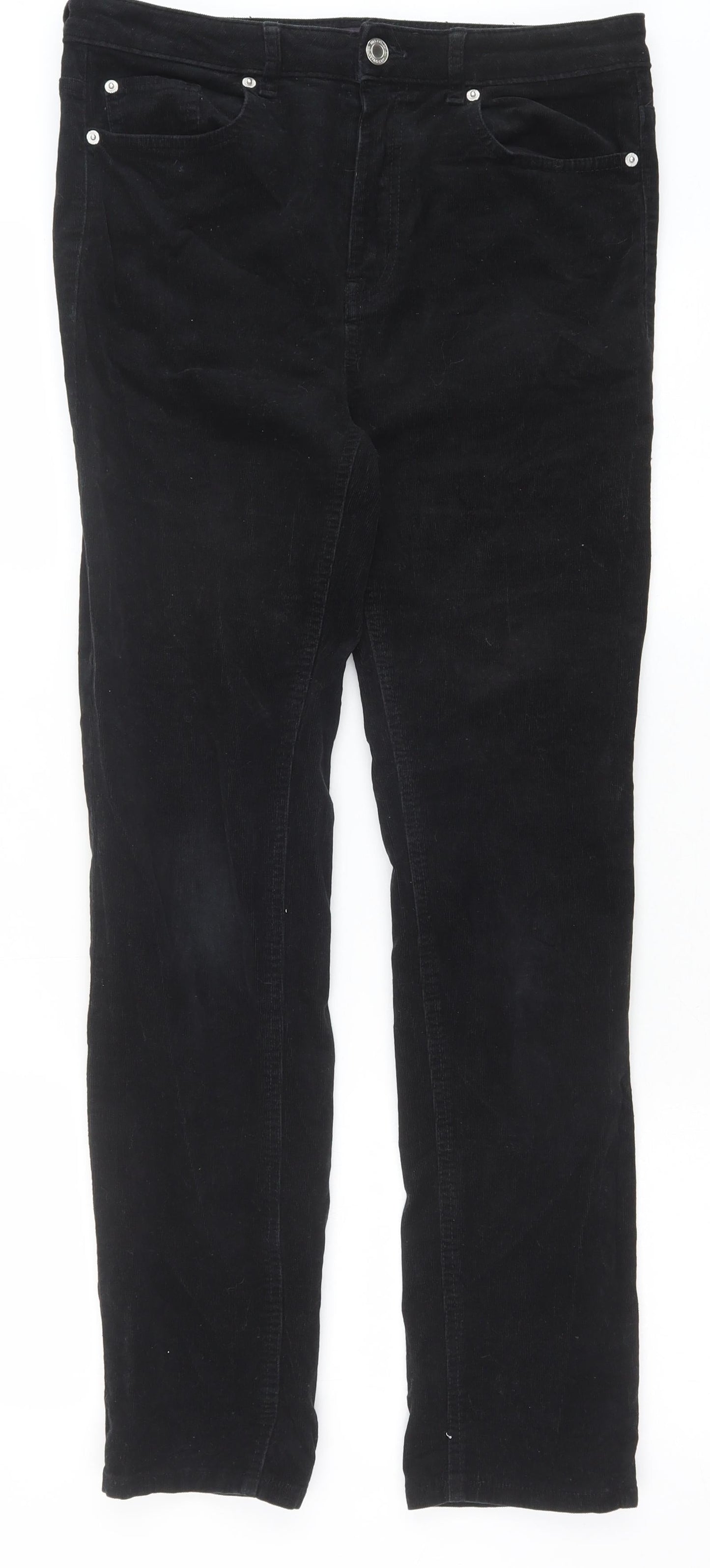 Marks and Spencer Womens Black Chlorofibre Trousers Size 12 Regular Zip