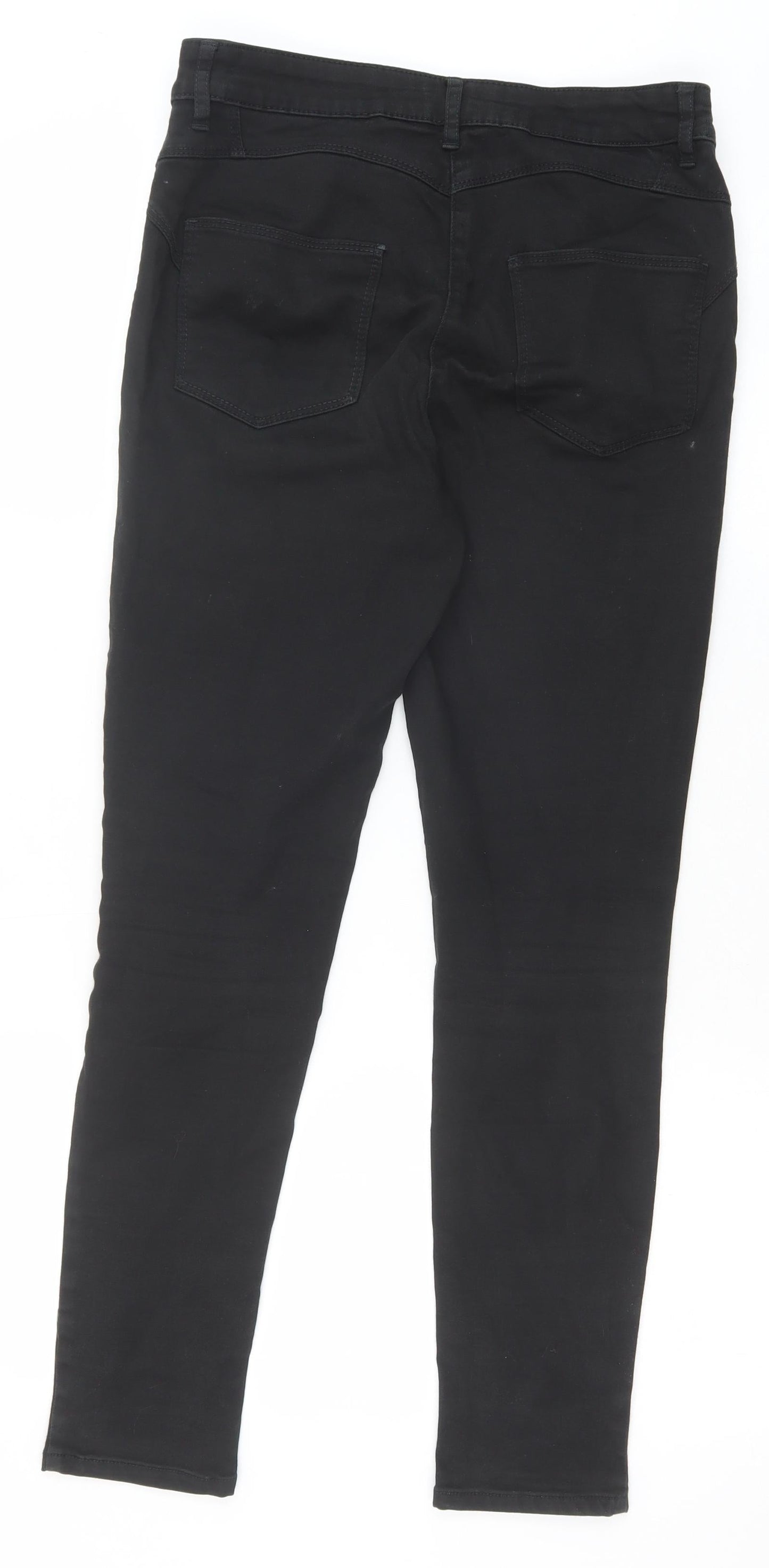 Marks and Spencer Womens Black Cotton Skinny Jeans Size 10 Regular Zip