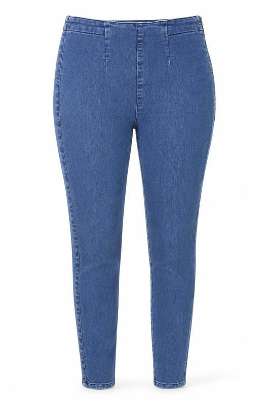 a.k.a CHIC Womens Blue Cotton Skinny Jeans Size 32 in Slim Zip